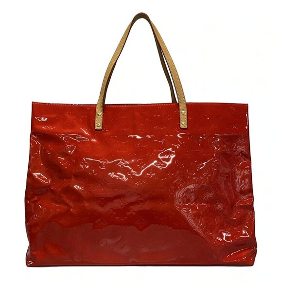 Auth LOUIS VUITTON Reade GM M91084 Rouge Monogram Vernis TH0030 Tote Bag - Picture 1 of 9